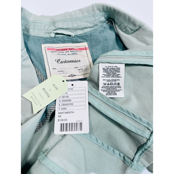 Women's Cartonnier Antropology Blazer XS Light Mint CA 32054 - Picture 7 of 8
